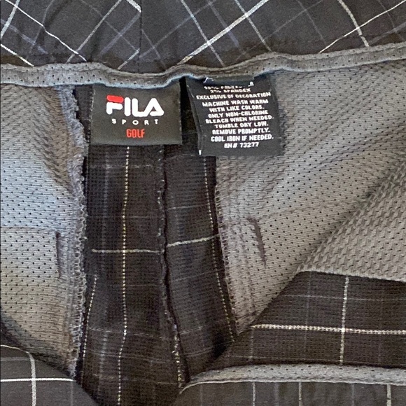 Fila Black and White Flat Front Shorts - Picture 2 of 8
